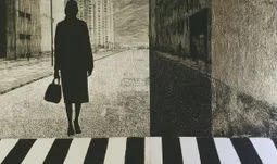 pastiche of a shadowy woman in HK