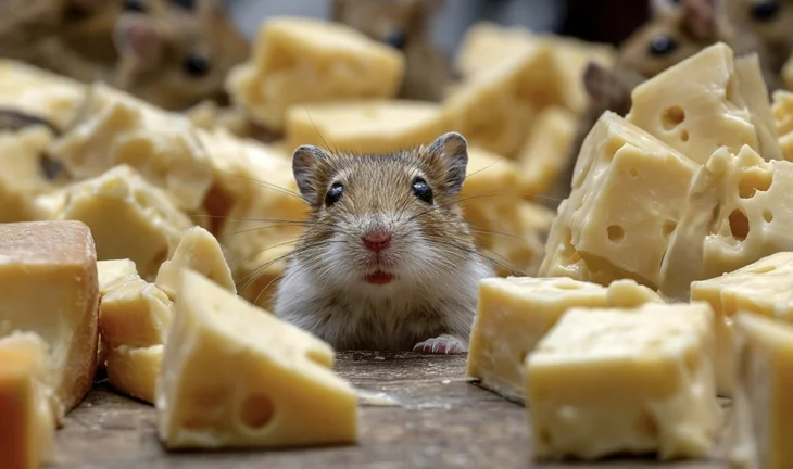 a gerbil with cheese 