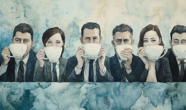 some bankers drinking coffee