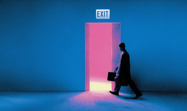 man leaving