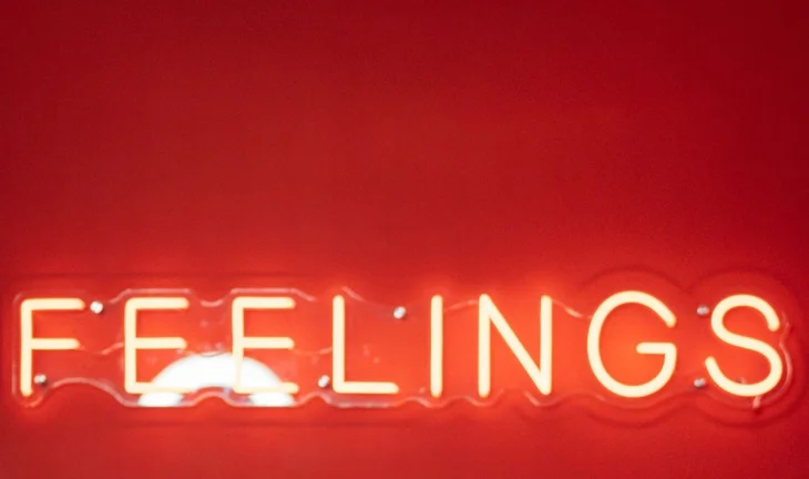 A sign that says feelings 