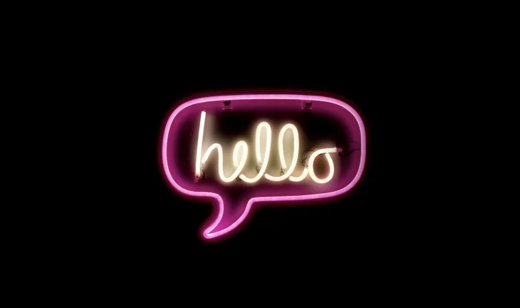 hello in pink neon
