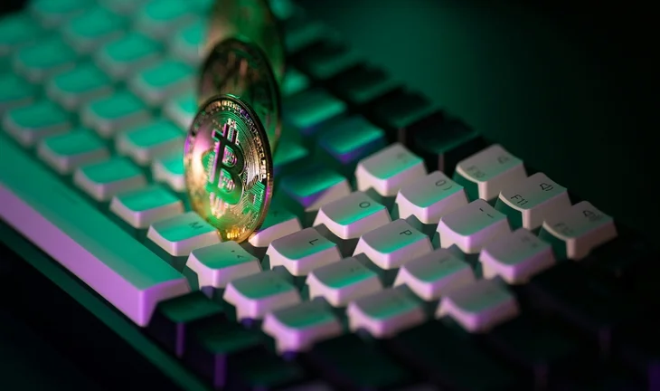 Bitcoin on a keyboard