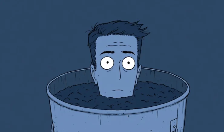 in a bucket of poo